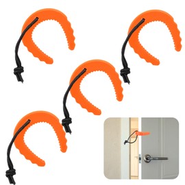 4pcs Orange C-Type Rubber Door Stoppers,Door Wedge for Home, Office & Commercial Door Stop First Responder Doorstop for Police & Firefighter and Emergency