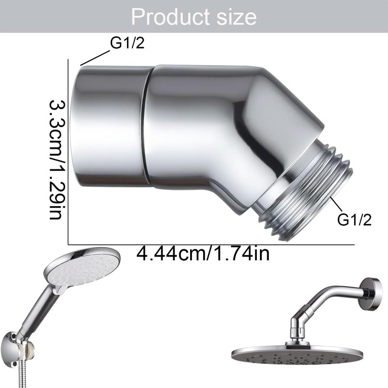 WeddHuis Hand Shower Adapter, Rain Shower Head Adapter, Movable Shower