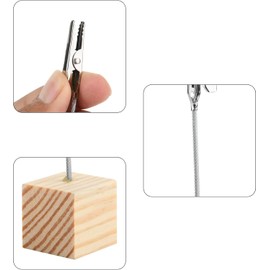 Walquicks 24 Pcs Wooden Memo Clips Holder Table Numbers Place Card Holders Lightweight Wood Cube Base, Memo Photo Picture Paper Note Clip with Alligator Clip Clasp for Displaying Number Cards