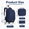 AGSDON Quiet Glide Rolling Backpack with Lunch Box Set -