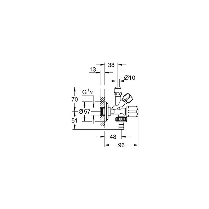 Grohe Original WAS 22036000 Combination Angle Valve (Safety Technology, with