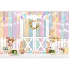Chloroplastid Colorful Easter Backdrop with Spring Flowers, Easter Bunny Rabbits,