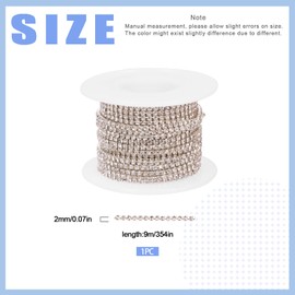 Glarks 1 Roll 2mm x 10 Yards Rhinestone Chain, White Color Premium Crystal Rhinestone Close Chain Trim Beaded Claw Cup Chain Roll for Sewing Craft Jewelry Party Wedding Decoration (Silver Base)