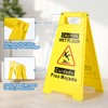 WOUSEDO 2-Pack Caution Wet Floor Sign,17.5" Height,Bright Yellow Double-Sided Folding