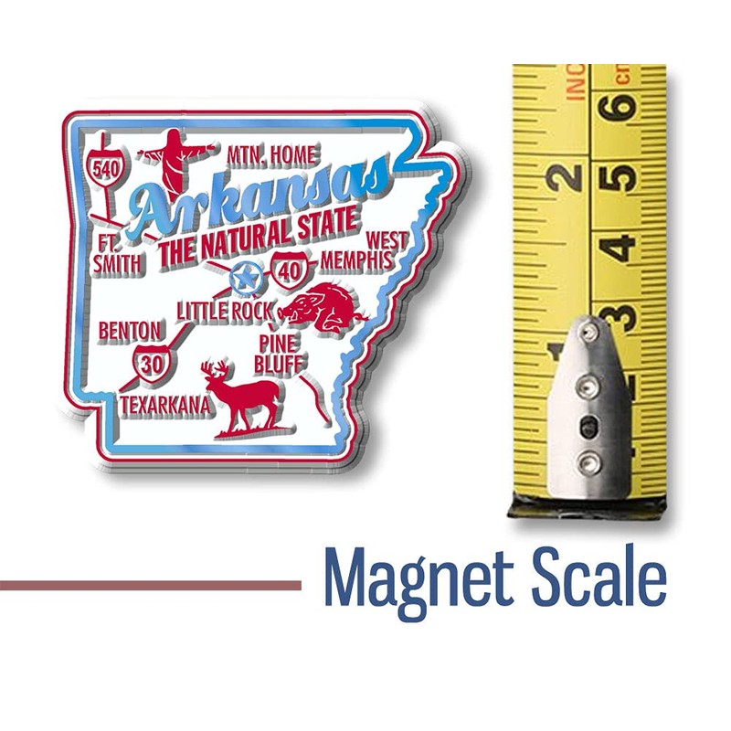 Arkansas Premium State Magnet by Classic Magnets, 2.3" x 2.1",