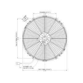 Spal 30102120 Puller Fan (16In High Performance ; Straight Blade; For Use W/ 30Amp Fuse at 13V), 1 Pack