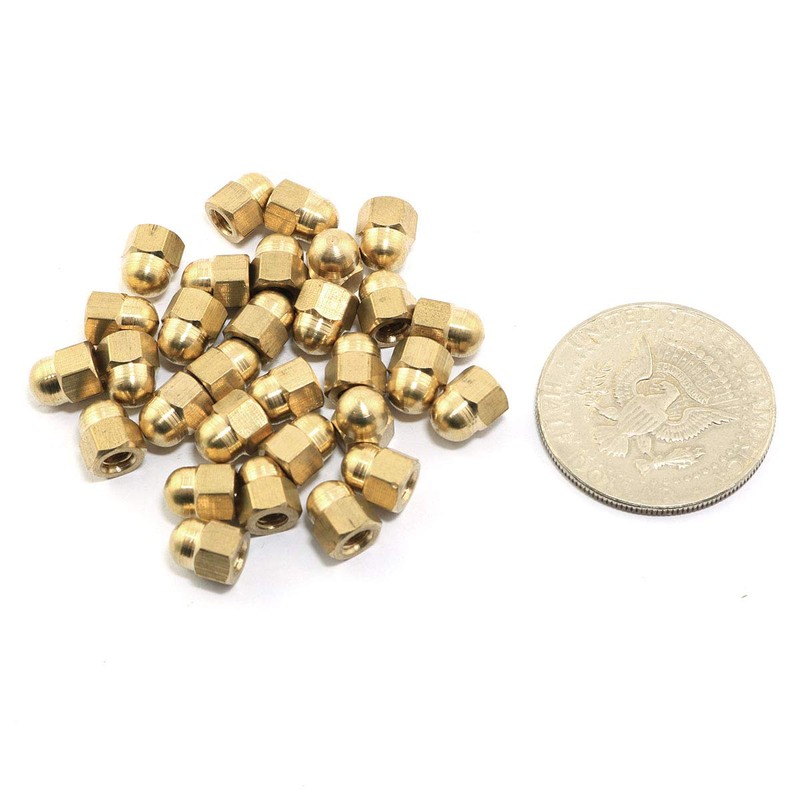Pro Bamboo Kitchen 30pcs M4 Brass Hexagon Cap Nut Gold