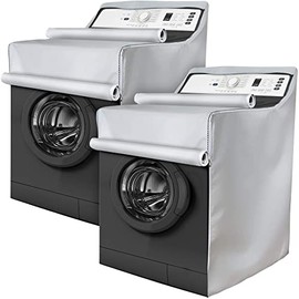 BlueStars 2 Packs Washer/Dryer Cover For Top & Front Load Machines - Waterproof & Dustproof & Sunproof Protection -W29”D28”H43”- With Thick Zipper Design - Suitable For Most Washers & Dryers (Silver)