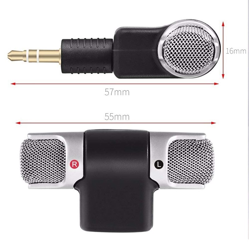 オーディオファン ステレオマイク 小型 3極 3.5mm ステレオミニ端子 電源不要 カメラ ビデオカメラ 外部マイク