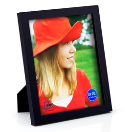 RPJC RPJC 8x10 Picture Frames Made of Solid Wood High Definition Glass for Table Top Display and Wall Mounting Photo Frame Black