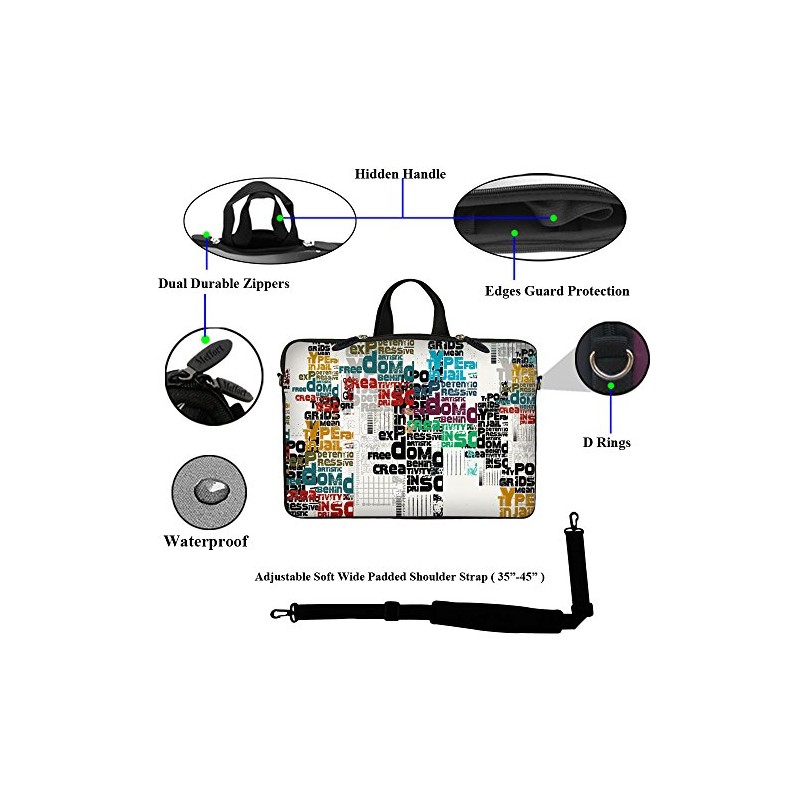 Meffort Inc 17 17.3 inch Neoprene Laptop Sleeve Bag Carrying