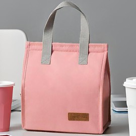 Xoxel Insulated Lunch Bag - Large Capacity Reusable 12L Women's Leak-Proof Thermal Tote with Aluminium Foil Liner to Keep Food Hot or Cold, Perfect for Work, School, Picnics, Travel (Pink)