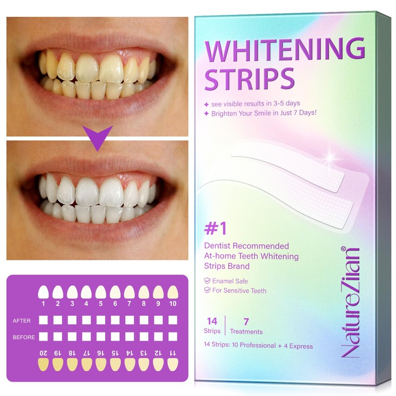 Teeth Whitening Strips,7-Day whitening Strips,Sensitive Teeth Whitener,Enamel Safe for Whiter