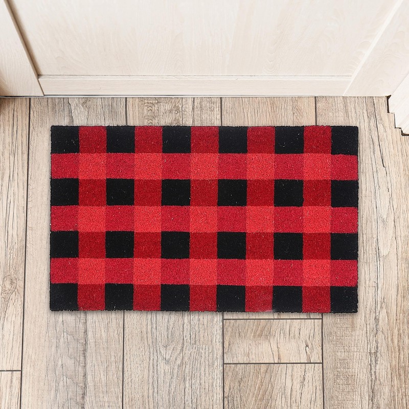 ih casa décor Coir Door Mat Red Buffalo