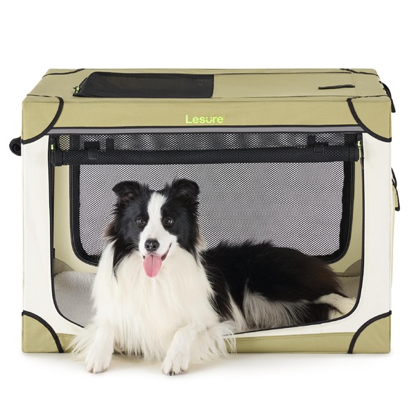 Lesure Soft Collapsible Dog Crate - 36 Inch Portable Travel