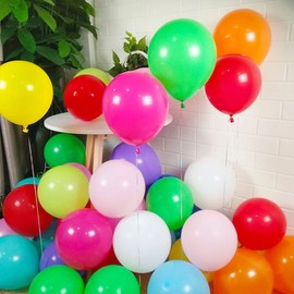 Pack of 100 Balloons, Colourful, Rainbow Small Latex Helium Balloons for Parties, Decoration