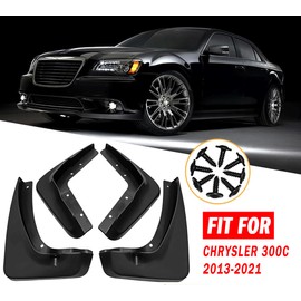 Mud Flaps Mud Guards Fit for 2013-2021 Chrysler 300C, Front & Rear Mud Splash Guards Accessories - 4 Pc, Black