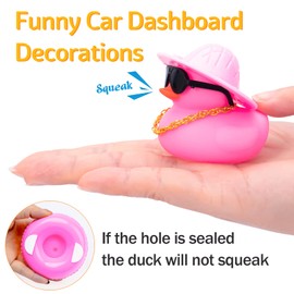 wonuu Car Accessories Rubber Ducks Dashboard Decorations Rubber Duck Pink Accessories Dashboard Duck Car Decorations Car Ducks for Dashboard Car Duck Car Dashboard Decorations, black-butterfly