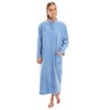 Ladies Button Front Soft Fleece Dressing Gown[18/20,Blue]