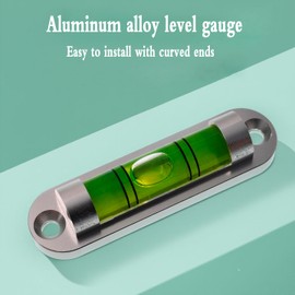 Aluminum alloy high-precision 180 degree adjustable level ruler, small level 60 * 25 * 13 with mounting holes (Silver Green)