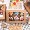 MAMUNU 10PCS 6 Cavity Cupcake Boxes with Window and Inserts,