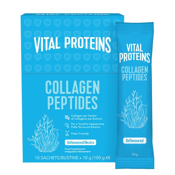 Vital Proteins Collagen Peptides Powder Supplement Travel Packs Unflavored Skin Hair NAI Joint Health 10g per Serving 10 Packets(10ct per Box)