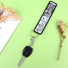 BKBKAAK Cool Skull Woven Keychain Set (2-Packs) - Gothic & Punk Style, Durable Polyester Key Tags Aesthetic Accessories for Motorcycles, Keys, Cars, Tools, Edgy Key Tag for Men, Boys, Traveler