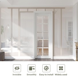 EaseLife 5FT/60in Sliding Pocket Door Hardware Kit,Commercial Grade,Aluminum Box Rail Kit,Slide Smoothly Quietly,Easy Install,No Door (56.5in Track for 23"~30" Wide Single Door)