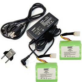 HQRP Kit Charger + Battery 2-Pack Compatible with Neato XV-11 XV-12 XV-14 XV-15 XV-21 945-0005 205-0001 945-0006 945-0024 910-0087 XV Signature Pro All-Floor Robotic Vacuum AC Adapter