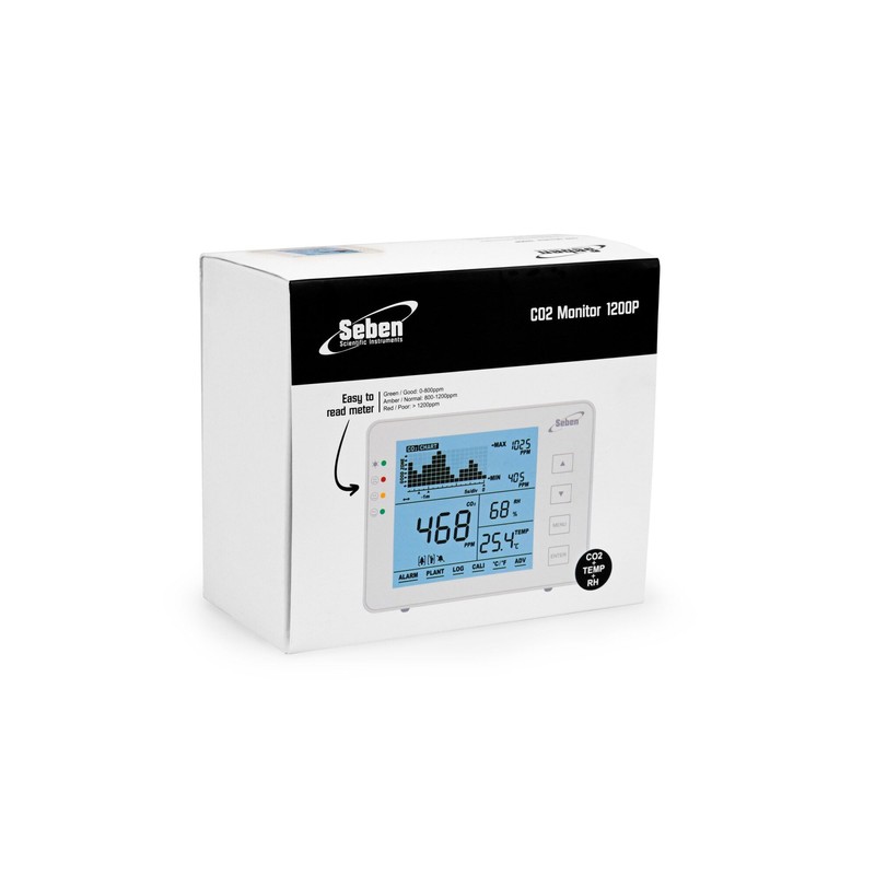 Seben 1200P W CO2 meter and monitor with traffic light,