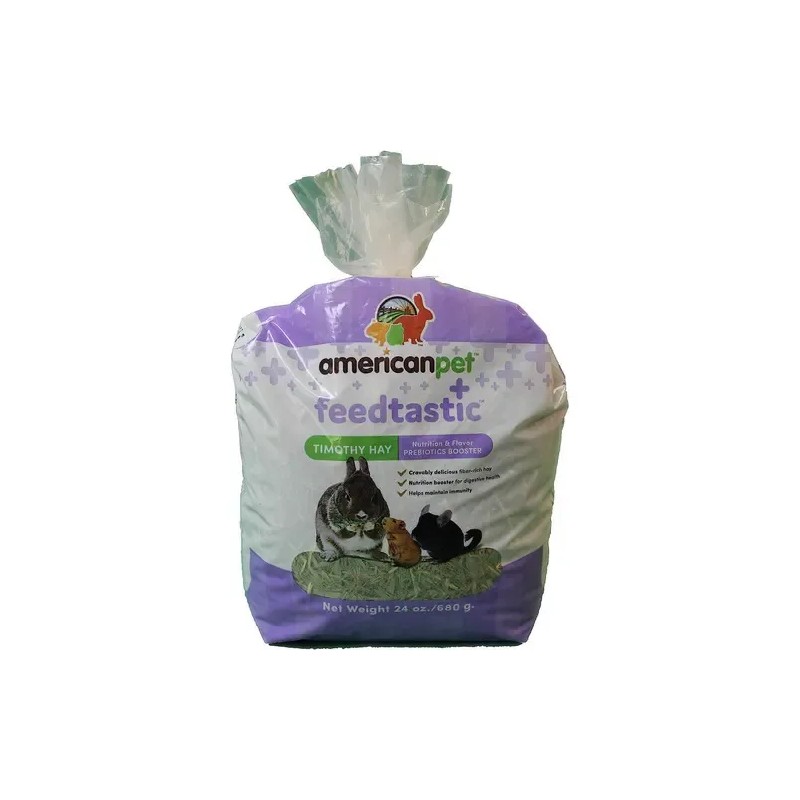 Heno Timothy Americanpet Feedtastic 680g Probióticos Conejos Cobayas