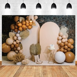 10x6ft Boho Beige Baby Shower Backdrop Wedding Birthday Party Portrait Photography Background Decor Banner Photo Studio Props