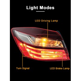 Pinkomoto Left Driver Side Tail Light Compatible with Honda Accord 2016 2017, Rear Tail Lights, Left Brake Turn Signal Taillight, Driver Side Taillamp Replace HO2804108