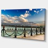 Design Art PT9123-32-16 City Lake Under Clouds-Cityscape Photography Canvas Print-32x16,