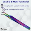 A2Z Stainless Steel Multi Rainbow Color 3D Eyelash Extension Tweezers