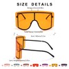 Crazy Feng Oversized Sunglasses for Women, Trendy Retro Square Glasses,
