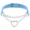 KIFEDSLJ Goth Heart Chain Choker Necklace Punk Adjustable Chain Collar