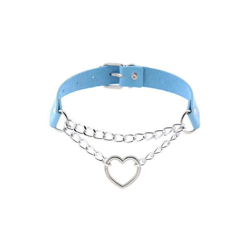 KIFEDSLJ Goth Heart Chain Choker Necklace Punk Adjustable Chain Collar