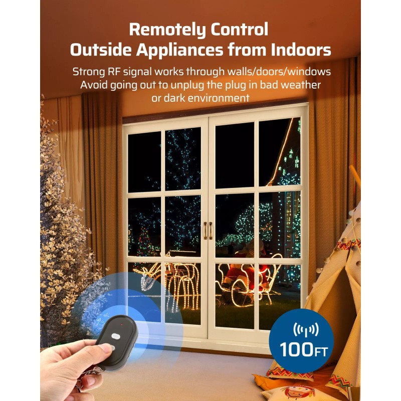 DEWENWILS Outdoor Remote Control Outlet Wireless Remote ChristmasDecor