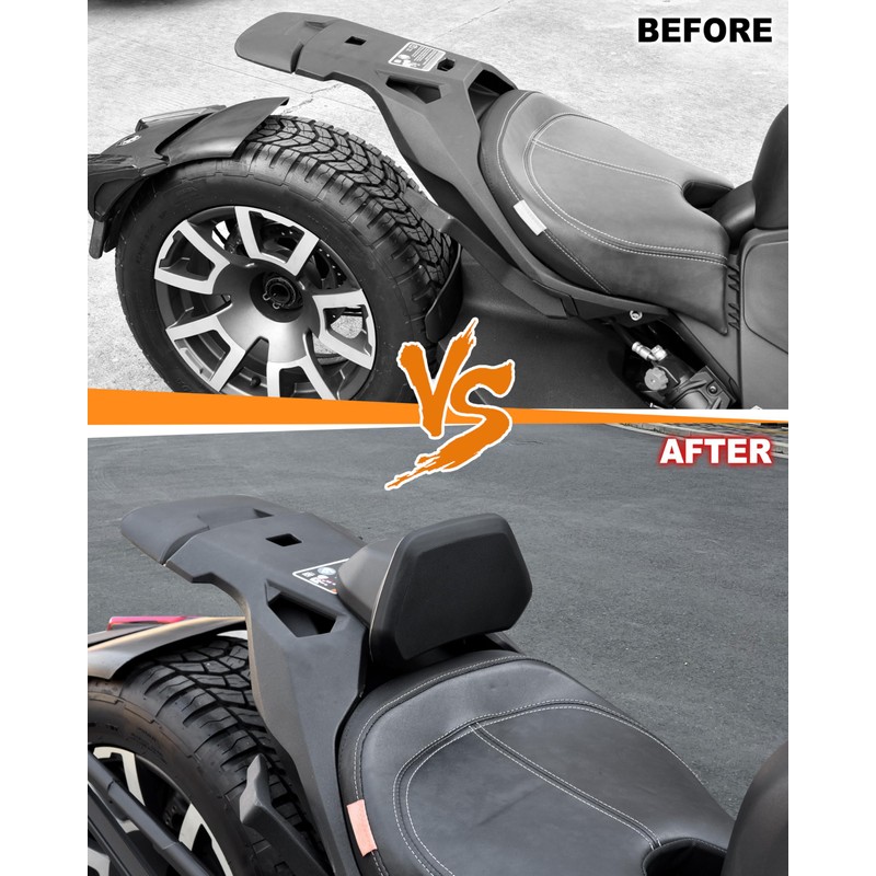 1Up Driver Backrest for Can-Am Ryker, Adjustable Angle Lumbar Support