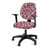 Fiqyvagox Leopard Print Black Pink Stretchy Cover for Office Chair