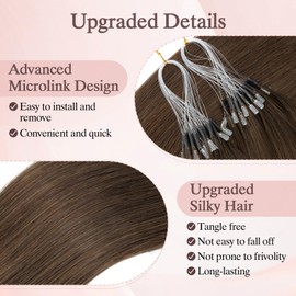 SEGO Pro 50pcs U Tip Hair Extensions Micro Ring Upgraded K Tip Hot Fusion Long Straight Keratin Hair Extensions,16inch Chocalate Brown,50g