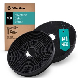 FilterBase® Activated Carbon Filter Pack of 2 Suitable for Silverline AF100, YT971.1000.05, KF001 | Amica KF17146 1160826 | Beko 9189204771 Cooker Hood