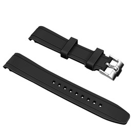Juntan Curved Ends Silicone Watch Band 20mm 22mm Universal Soft Rubber Sport Replacement Watch Straps for Moonswatch Multiple Colors Watch Bands Men Women