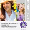 RANDES Amethyst Sunflower Necklaces for Women 925 Sterling Silver Created