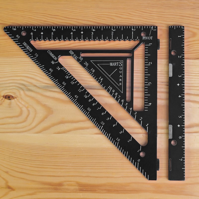 7.5" Magnetic Rafter Square with Jig Block - Multi-Angle Measuring