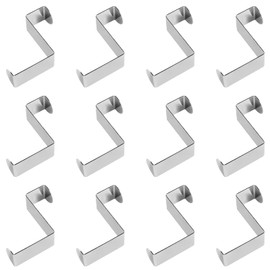 Murtenze 12Pcs Over The Door Hooks, Back of Door Hooks Z Hooks for Hanging Clothes, Coats, Hats, Towels, Umbrellas, and More, Fits The 2 Inch and 1 Inch Door Widths, Silver