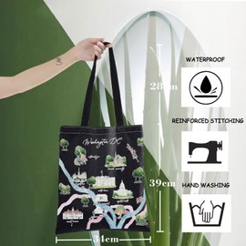 WZMPA Washington DC City Map - Bolsa de cosméticos para regalo de viaje de Washington DC, regalo de recuerdo de viaje de Washington DC, relación de larga distancia, maquillaje con cierre, bolsa para