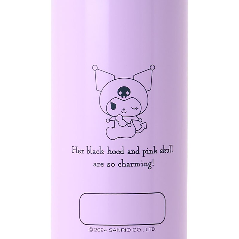 Sanrio (SANRIO) Cover-Attached Stainless Steel Bottle, Kuromi, Children, Dedicated Cold