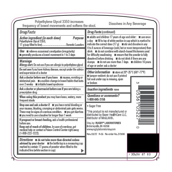 Rugby Polyethylene Glycol (PEG) 3350 Osmotic Laxative Sugar-Free Unflavored Grit